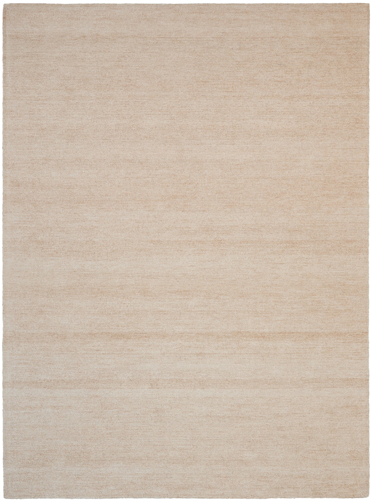 Beige rectangular flat-weave rug (8' x 11') with subtle tonal variation; minimalist, versatile floor decor.