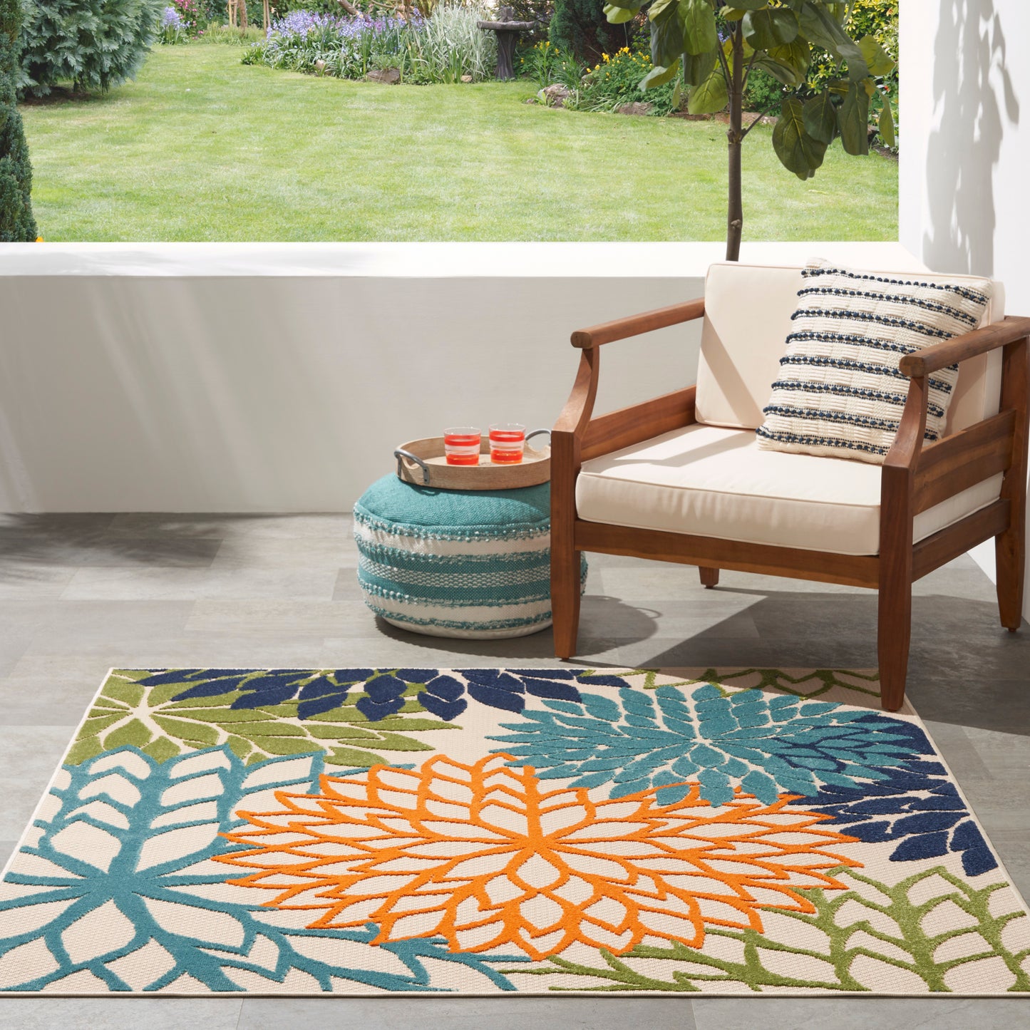 Nourison Rugs Nourison Home Tropical 5' X Square - 099446061041