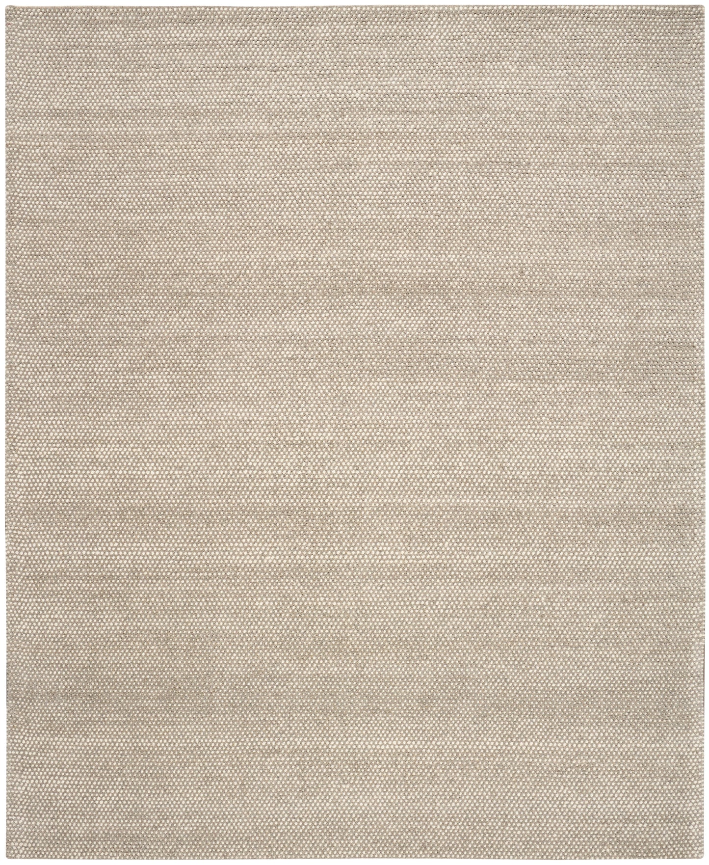 Beige woven fabric texture with a linen-like look; rectangular rug sample or textile swatch.