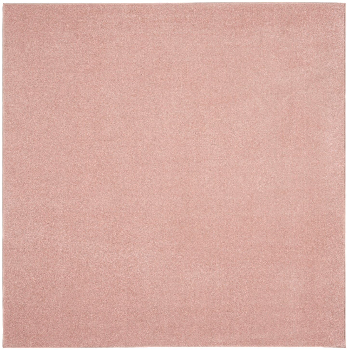 Rose-pink velvet rug with soft plush texture, square shape, modern minimalist decor for living room or bedroom.