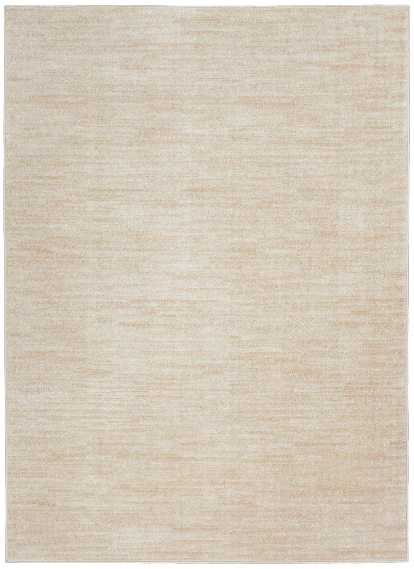 Beige rectangular outdoor area rug with a soft, subtle textured surface; neutral cream-tan shade suitable for patios and outdoor living spaces.