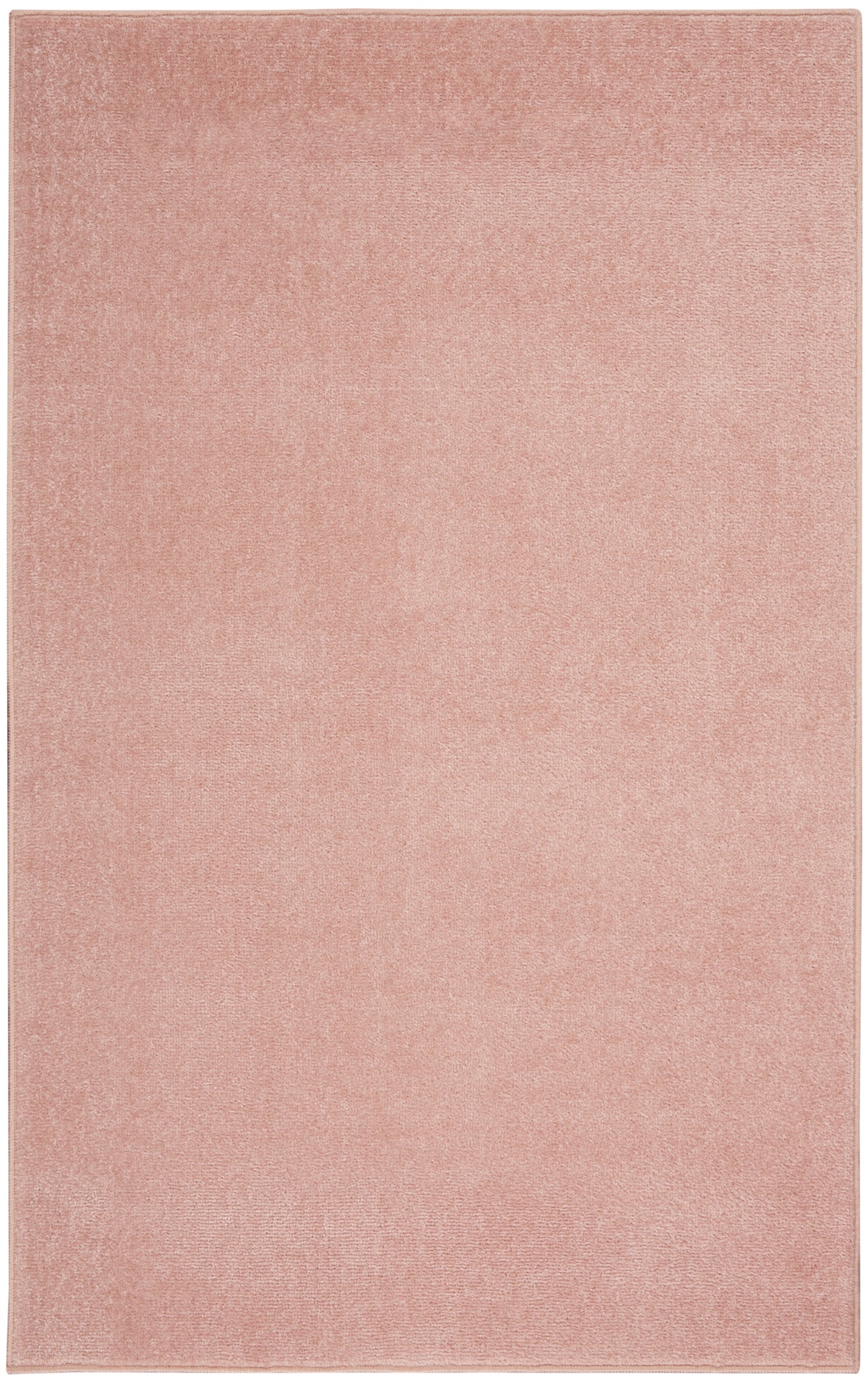 Dusty rose rectangular outdoor rug 3' x 5' with plush, soft pile and clean edges.