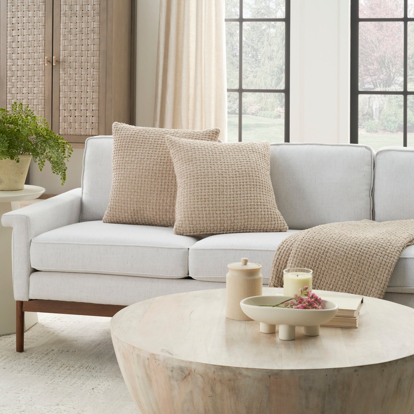 NOURISON HOME 18" x 18" Set of 2 Mina Victory Farmhouse Beige - 798019088675