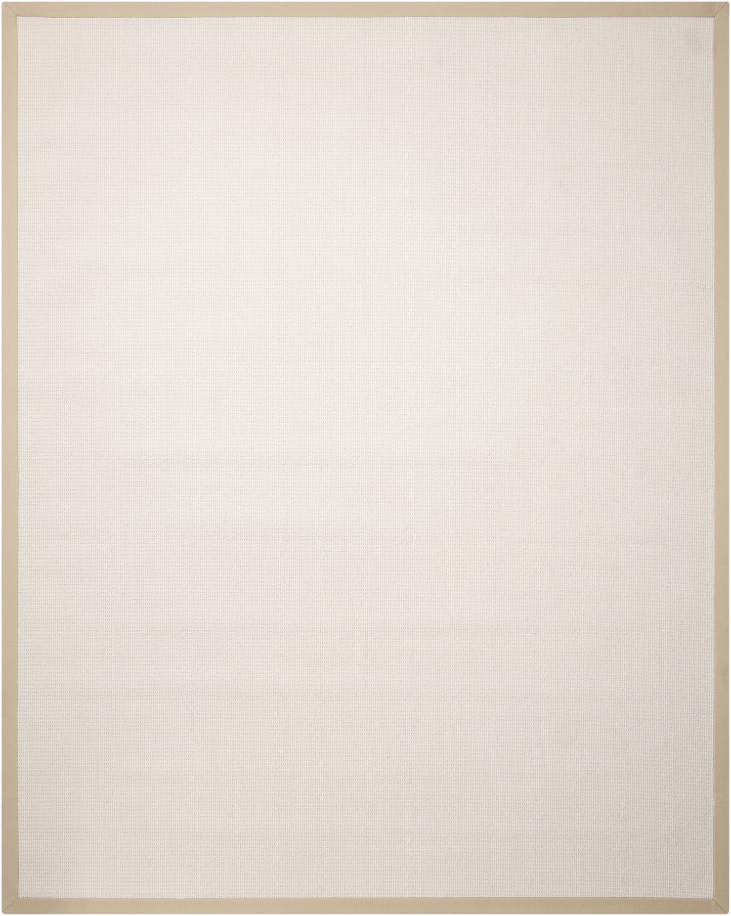 Beige rug laid flat on the floor; 8' x 10'.