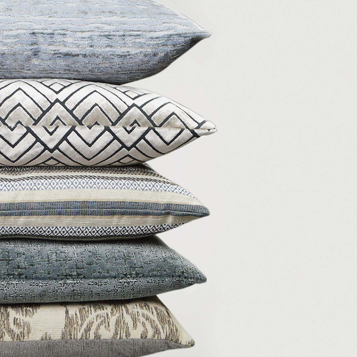 D.V. KAP HOME 24" x 24" Rimini Pillow - Grey Western Chic, Global, Stripes - 2967-G-2424