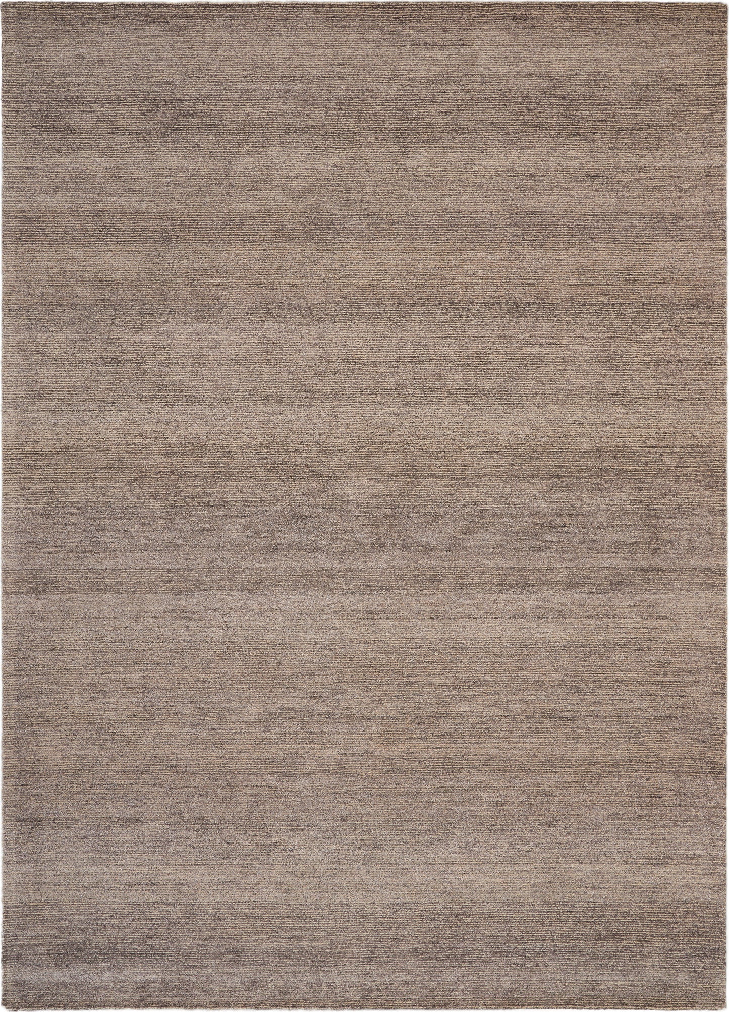 Rectangular area rug in neutral taupe-beige gradient with a soft, textured surface.