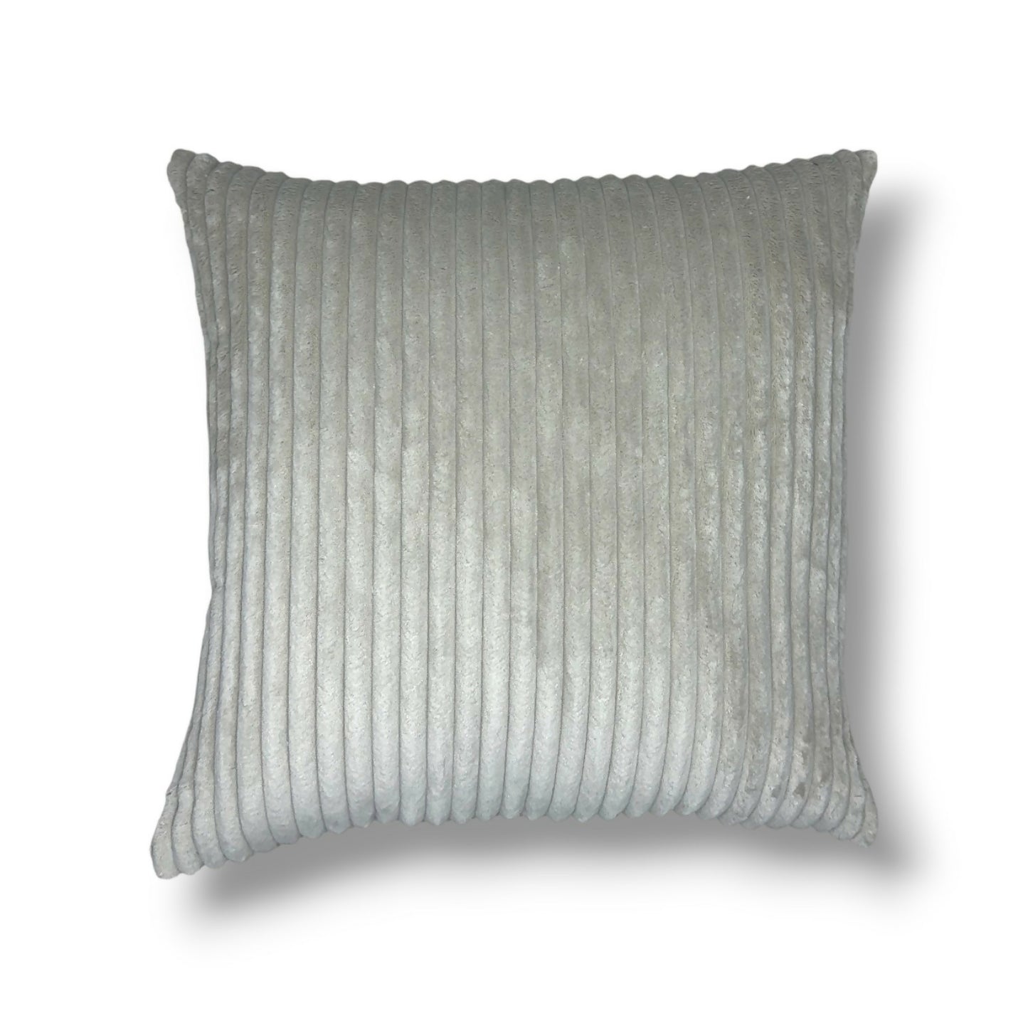 20" Silver Ribbed Velvet Pillow Cover