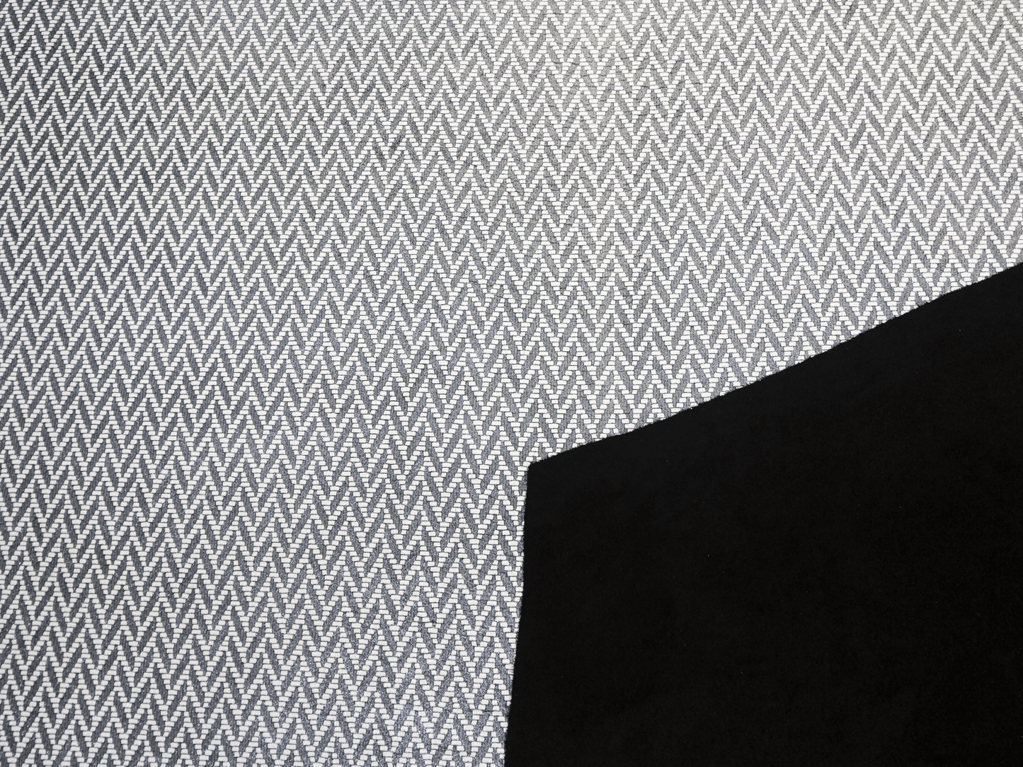 White glitter chevron on black cow suede.