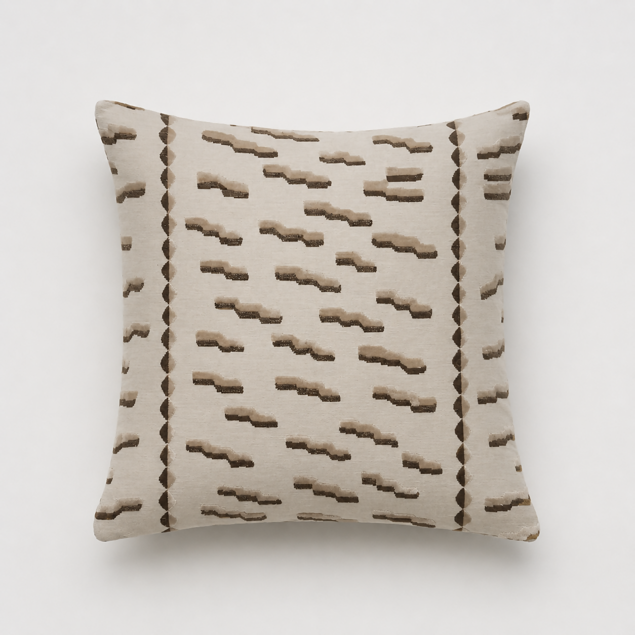 20" Tabacco (Brown / Gold / Cream) Jacquard Velvet Pillow Cover in Dedar Tiger Beat – Tabacco Fabric