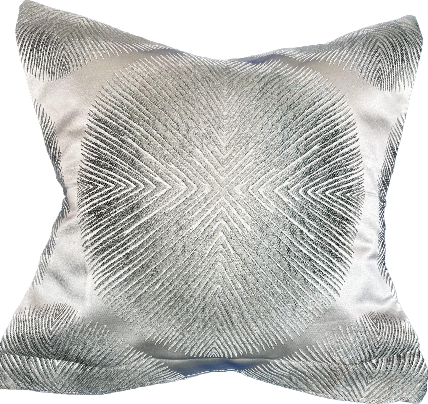 18"x18" Oval Damask Design Pillow Cover