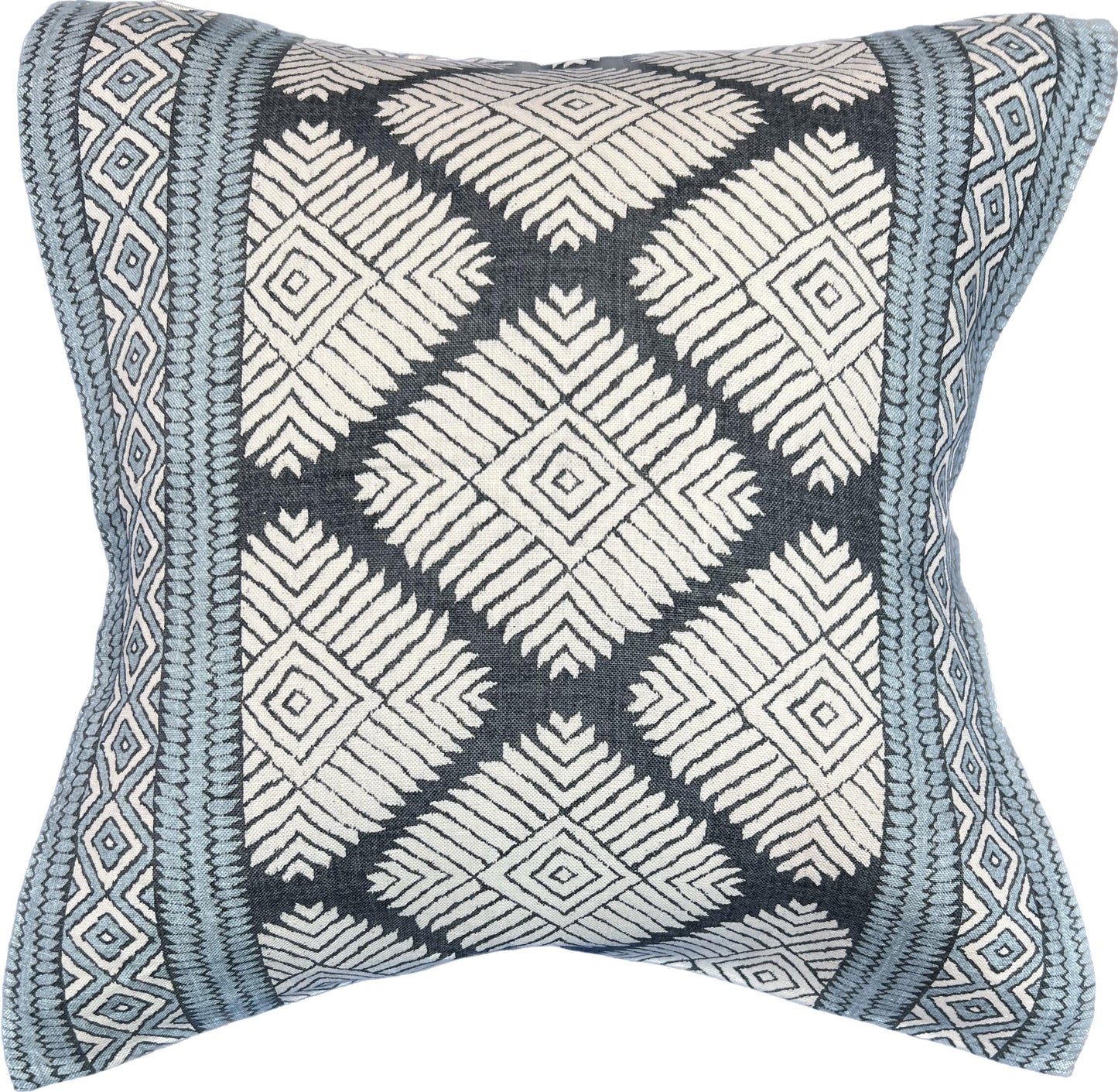 18"x18" Austin Print Pillow Cover (Thibaut: F913250 Austin - Black & Mineral Blue)