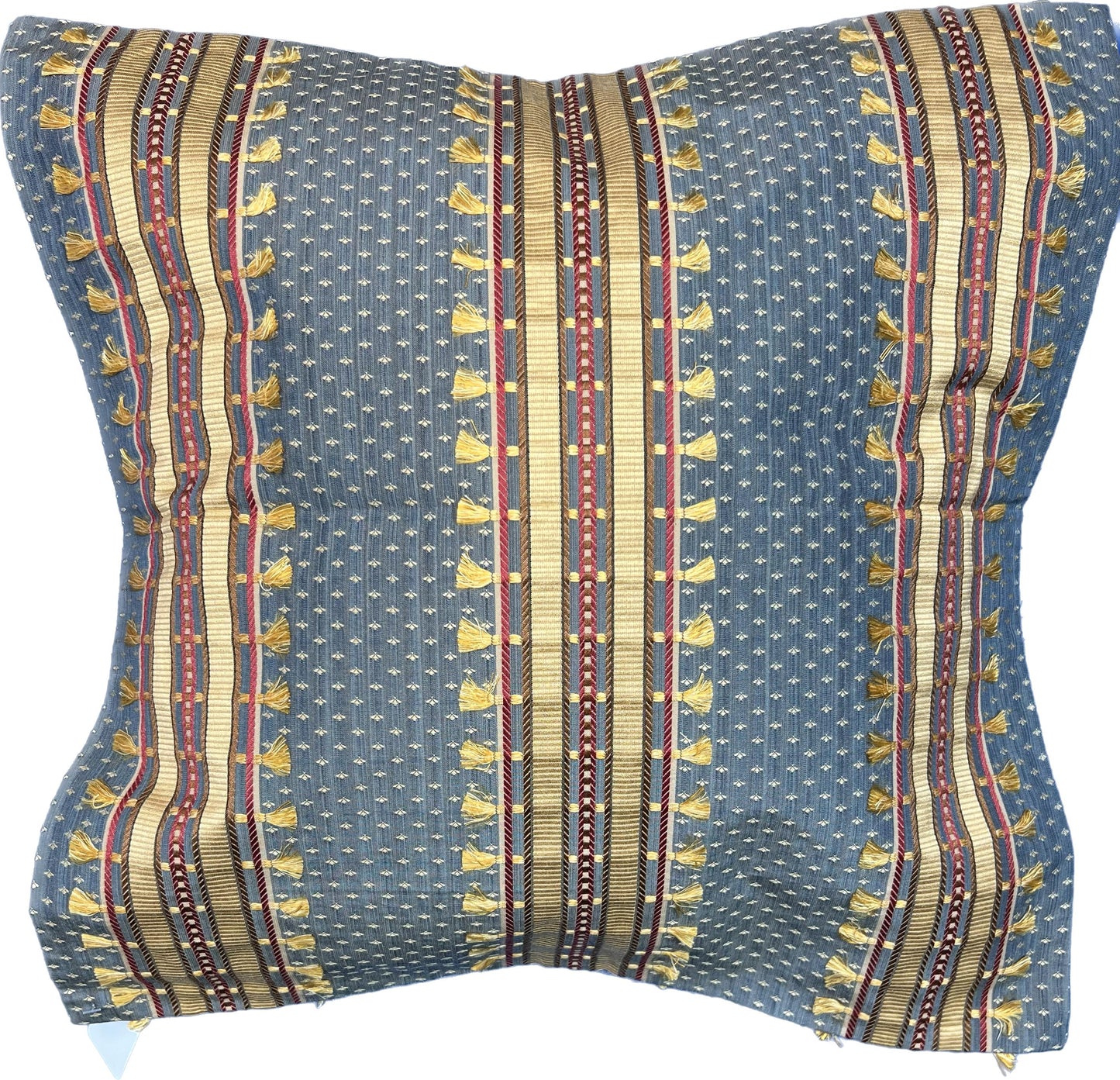 NicholasJohn Inc 20"x20" Small Tassel Stripe Pillow Cover