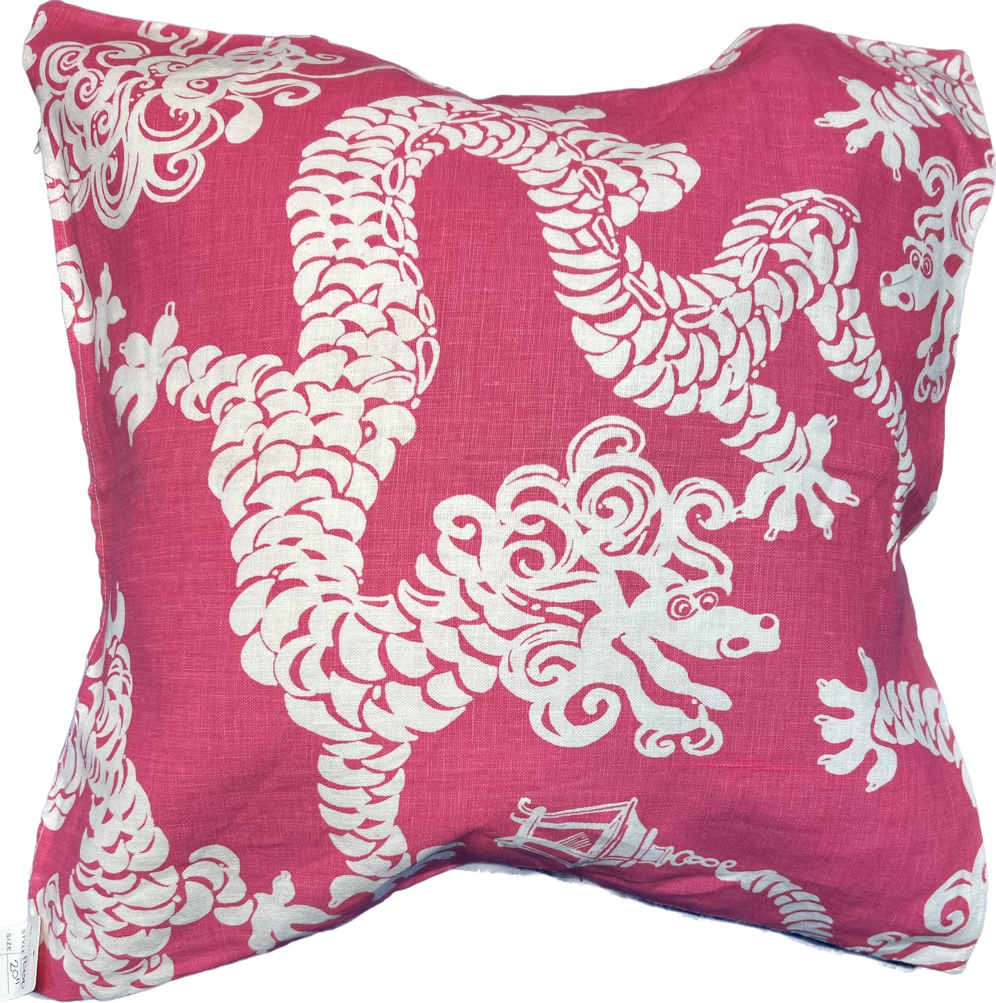 NicholasJohn Inc 20"x20" Dragon Print Pillow Cover (Lee Jofa: 2011103 Tail Lights - 7 Daiquiri) - Lili Pulitzer farbic