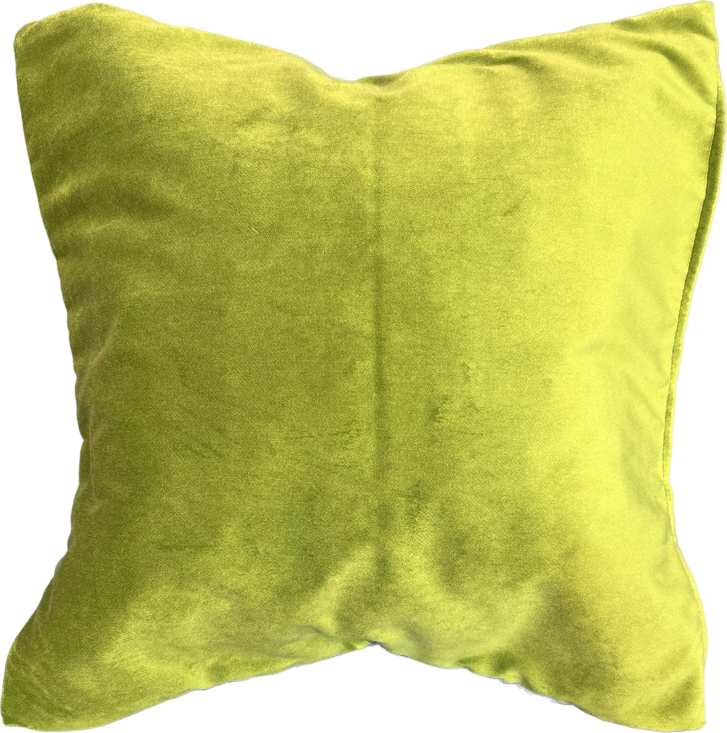 18"x18" 2-Sided Pillow Cover - Face: Greek Key Cut Velvet (Thibaut: W775476 Ming Trail Green) / Back: Solid Velvet