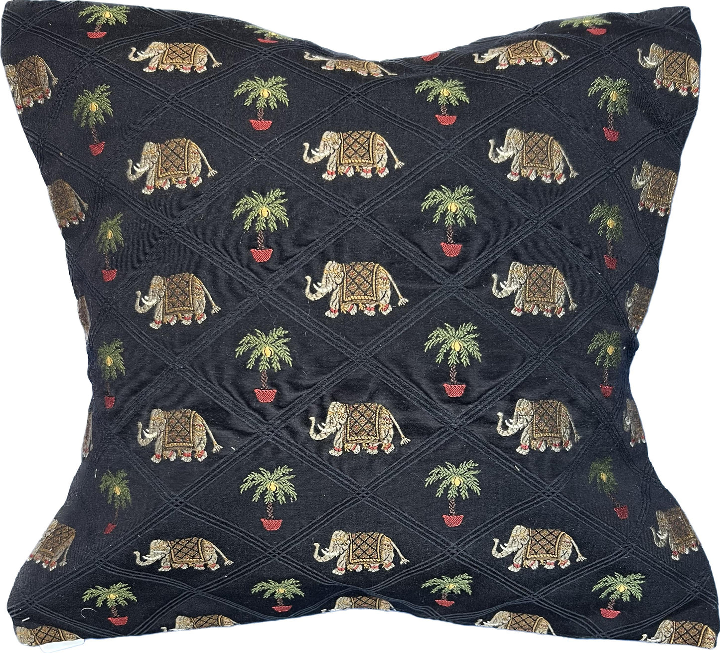 NicholasJohn Inc 20"x20" Elephant Embroidery Pillow Cover