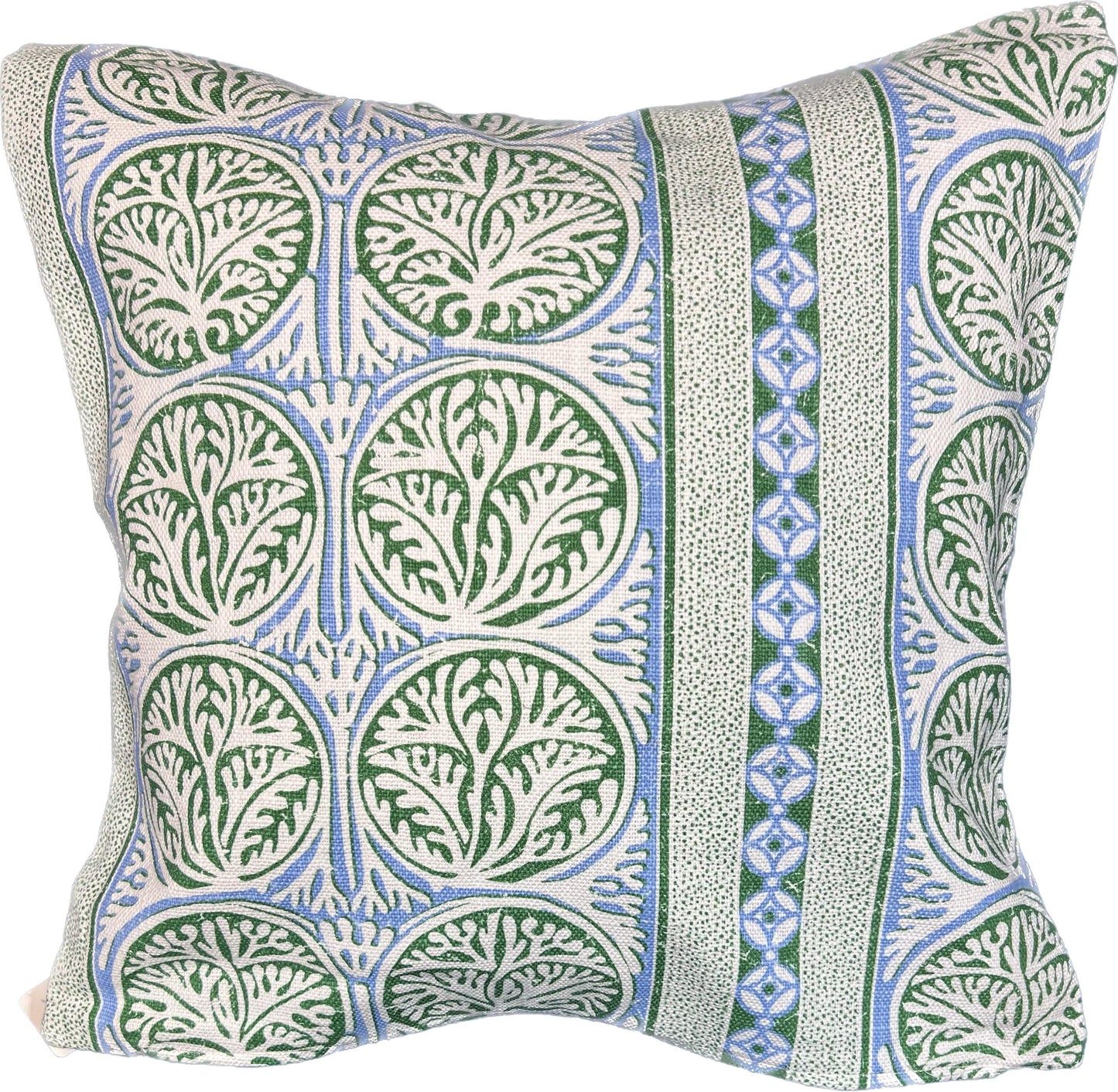 NicholasJohn Inc 20"x20" Coral Medallion Pillow Cover (Thibaut: F988732 Fair Isle - Green and Blue)