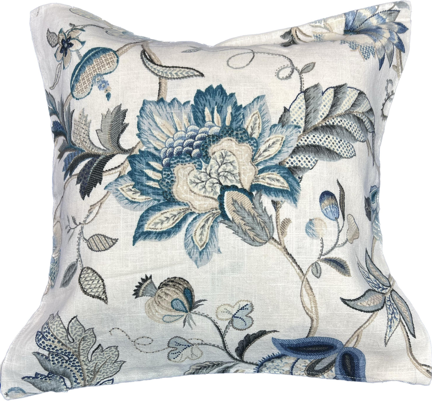 18"x18" Floral Ikat Pillow Cover