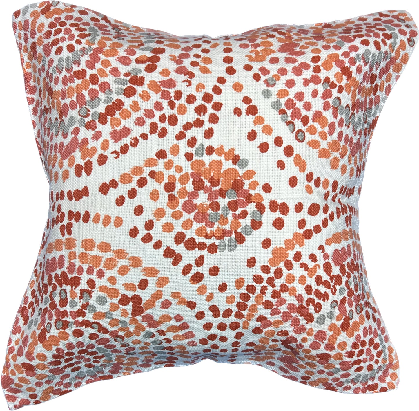 18"x18" Dots/Medallion Pillow Cover (Duralee: Glimpse-Orange)