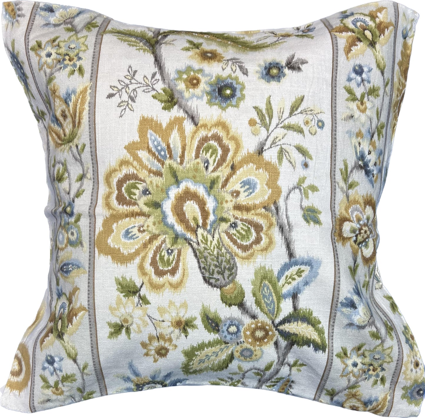 NicholasJohn Inc 20"x20" Ikat Floral Print Pillow Cover (RM Coco: Tortoise -Amber