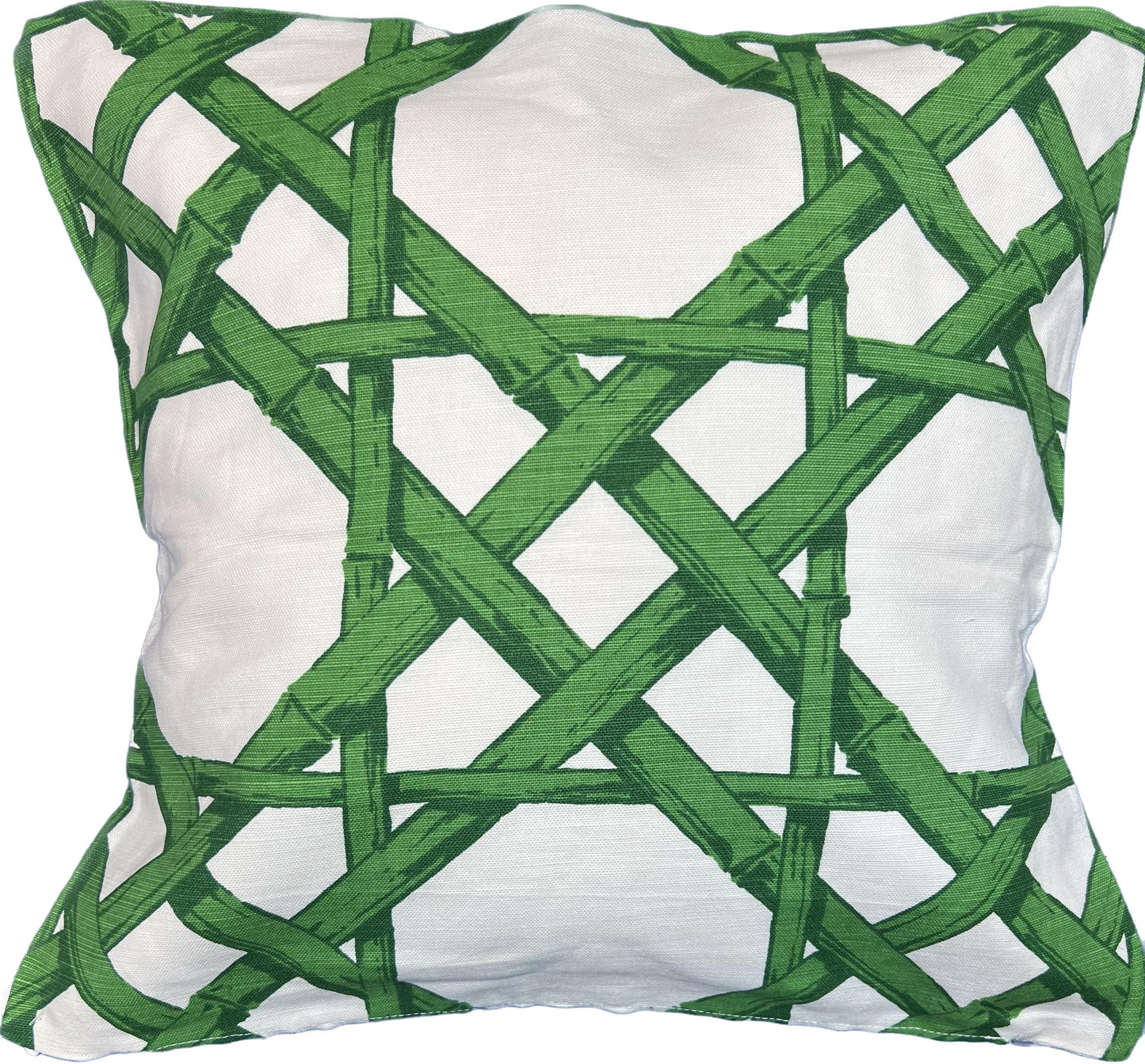 NicholasJohn Inc 20"x20" Geometric Print Pillow Cover (Thibaut: F913140 Cyrus Cane - Emeral Green)