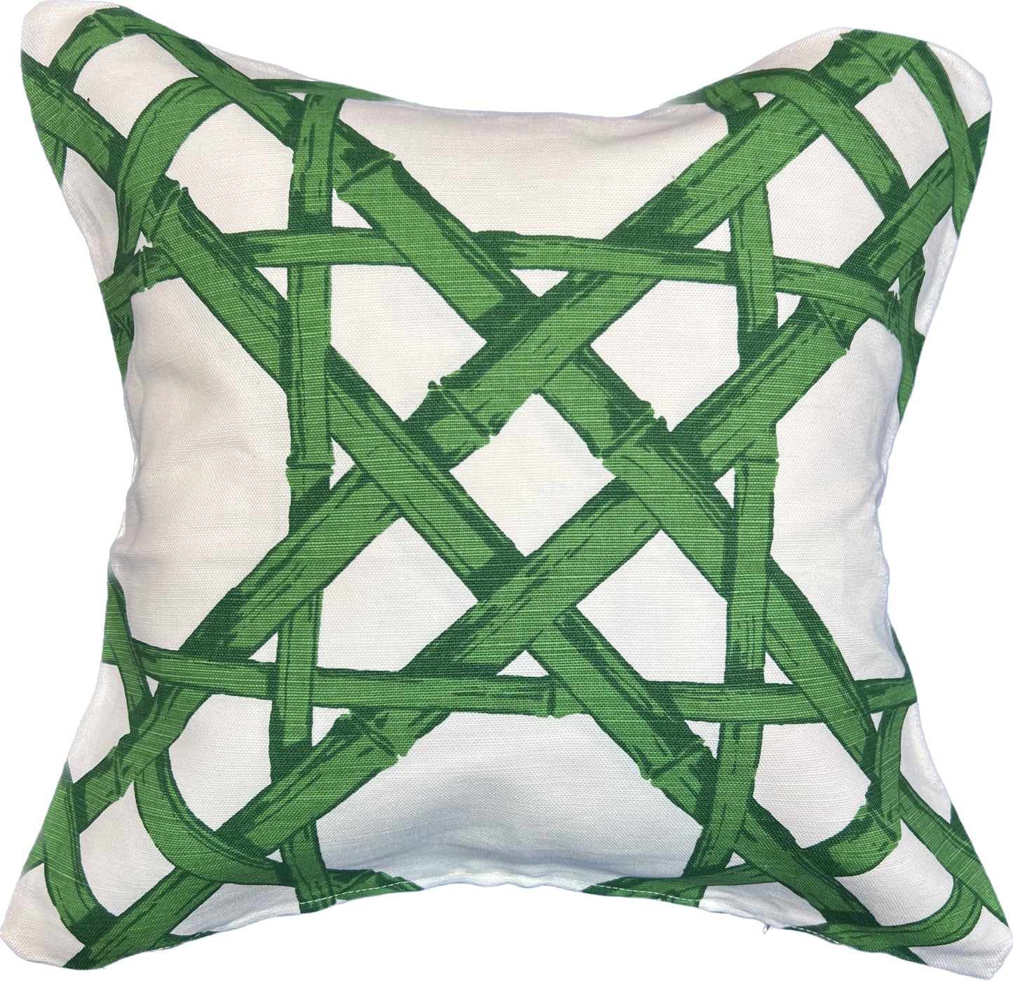 18"x18" Geometric Print Pillow Cover (Thibaut: F913140 Cyrus Cane - Emeral Green)