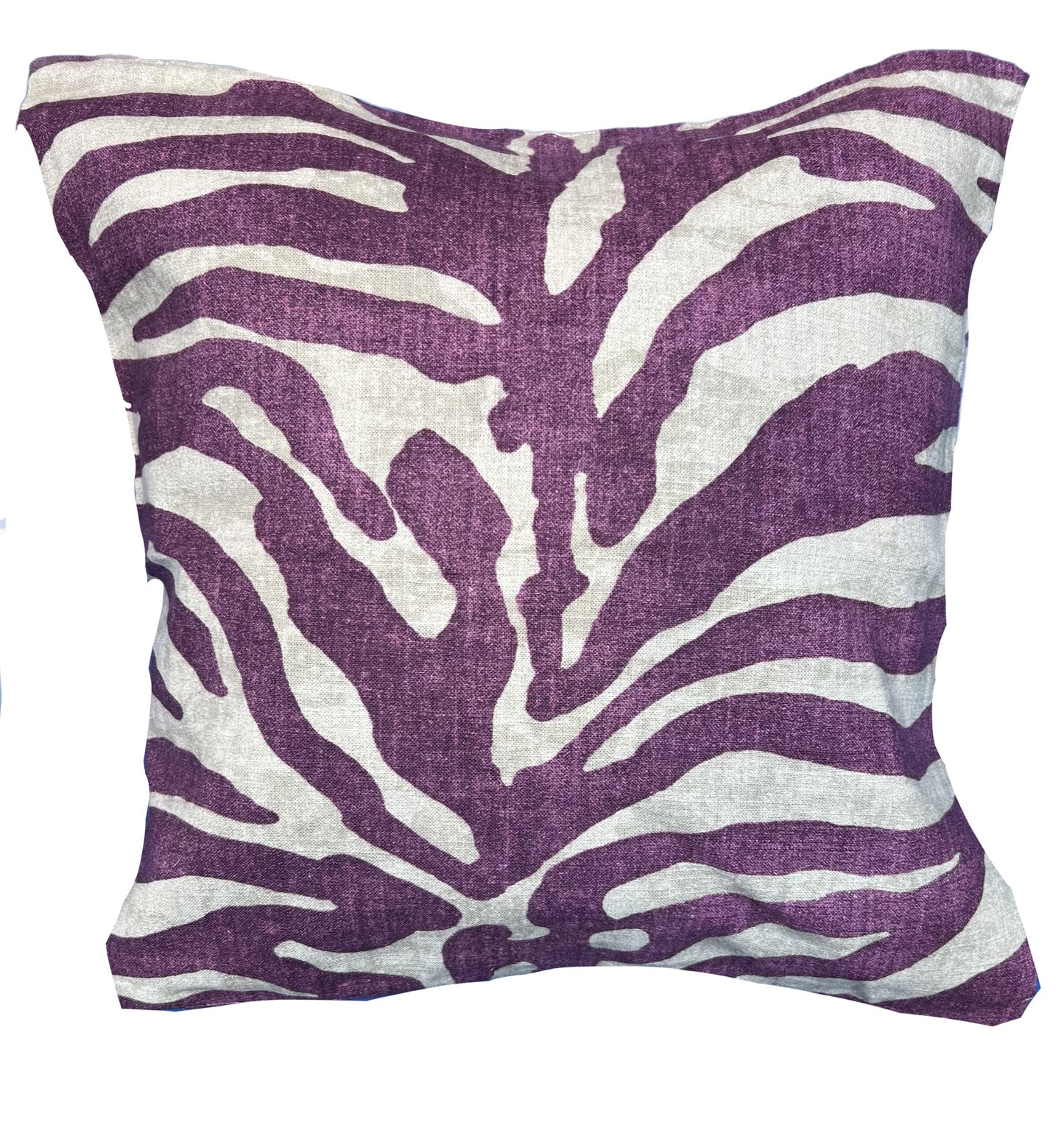 NicholasJohn Inc 20"x20" Zebra Print Pillow Cover (Thibaut: F985031 Serengeti - Eggplant)