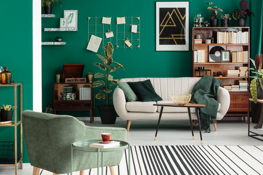 Revamp Your Space: Infuse Life with Green through Fabric, Wallpaper, and Rugs!