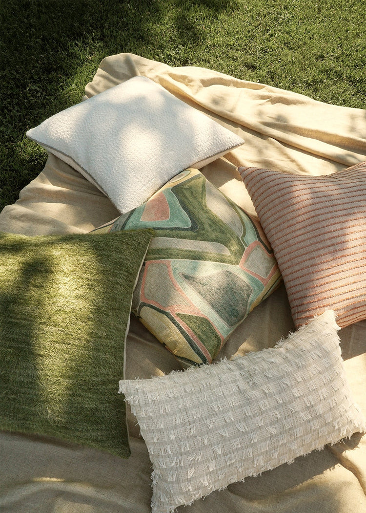 24-inch designer pillows in mixed shapes and sizes. Primoends Home Decor to Go