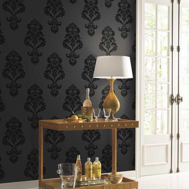Curated selection of  Damask Wallcoverings showcasing various styles and colors. Primoends. Home Decor to Go