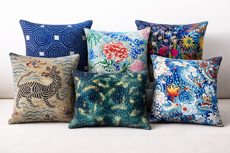High end throw pillow collection by Silverwood Studio available at Primoends