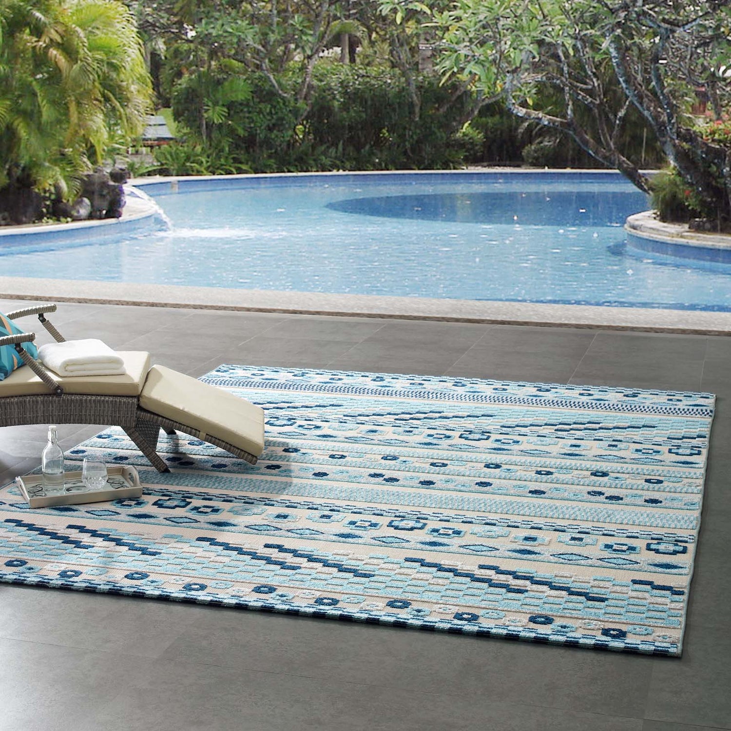 Curated selection of Outdoor Rugs showcasing different designs and colors. Primoends. Home Decor to Go