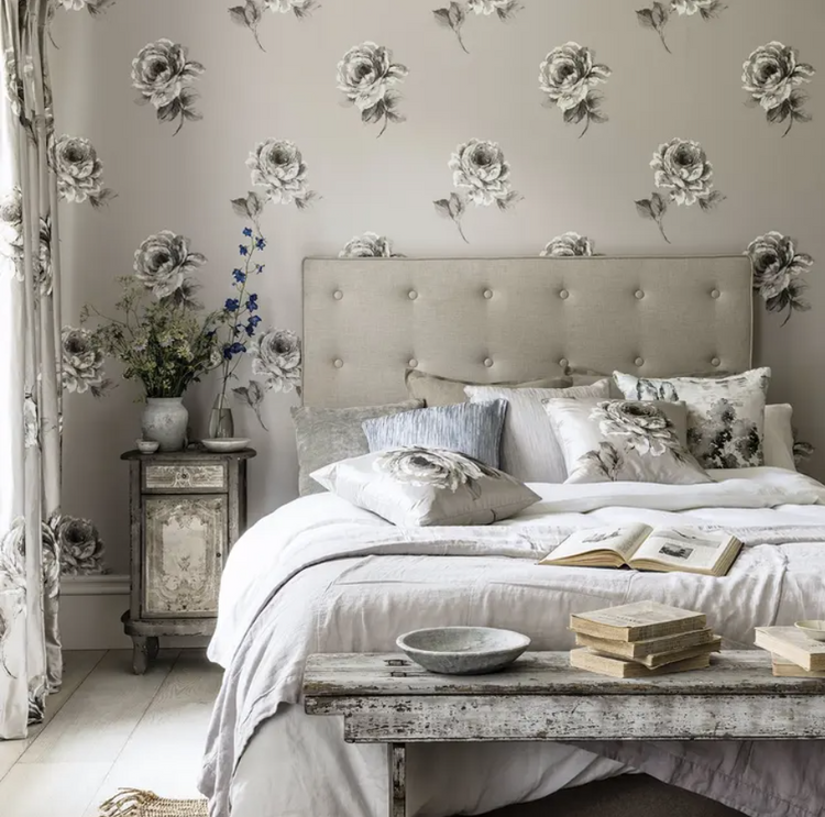 Assorted Selection of Sanderson Outlet Wallcoverings showcasing various colors and prints. Primoends. Home Decor to Go