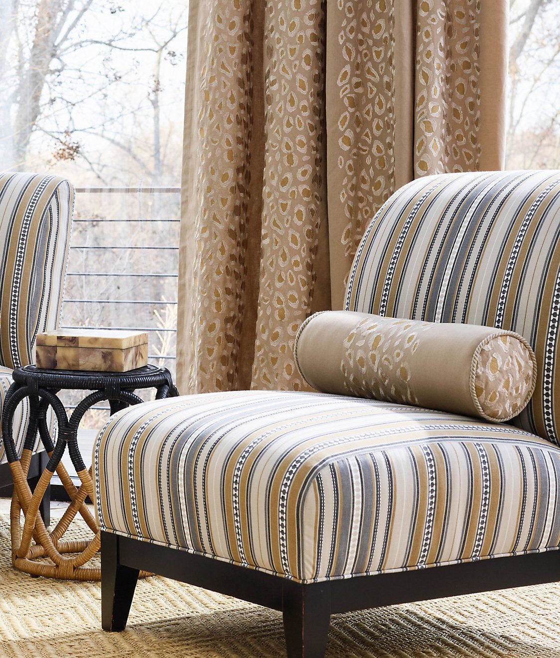 Curated selection of  Striped fabrics showcasing various styles and colors. Primoends. Home Decor to Go