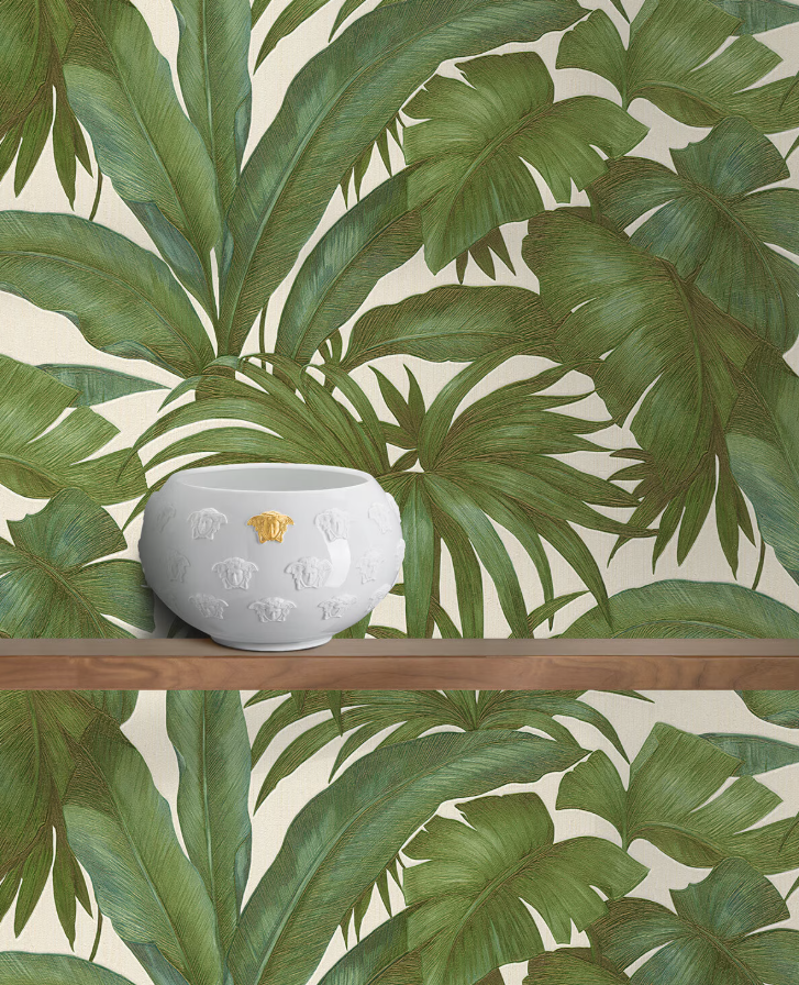 Curated selection of Versace Luxury Wallpaper showcasing various colors and prints. Primoends. Home Decor to Go