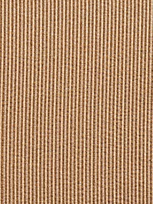 Close-up of warm tan and brown ribbed fabric with narrow vertical stripes and textured upholstery look.
