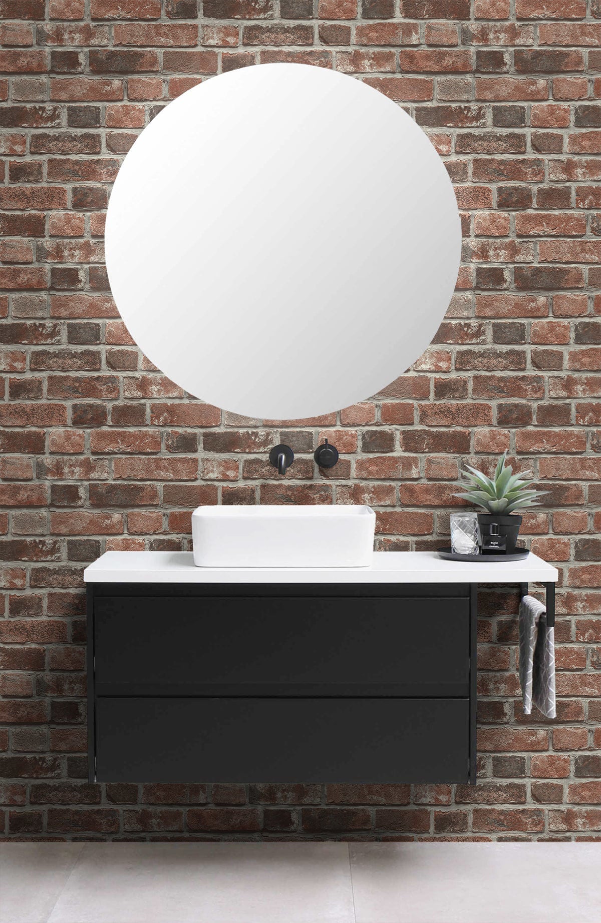 Realistic distressed red brick peel and stick wallpaper with industrial rustic design, removable adhesive wall covering for accent walls, loft-style interiors, modern farmhouse decor, renter-friendly wallpaper for living room, kitchen, bedroom, and DIY home improvement projects.
