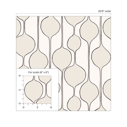 Bubble Stripe Marshmallow peel and stick wallpaper with a soft off-white geometric stripe design featuring subtle bubble-like texture. Modern minimalist removable wallpaper ideal for accent walls in bedrooms, living rooms, nurseries, offices, hallways, and entryways. Self-adhesive, washable, and renter-friendly wall covering that creates a bright, airy, contemporary interior style perfect for easy DIY home décor updates and modern Scandinavian-inspired spaces.