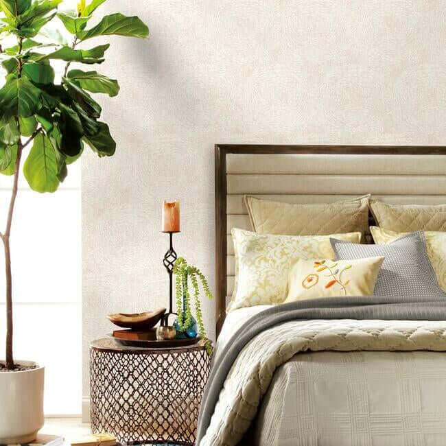 Floret Wallpaper in Blush featuring soft pink floral blossoms made of layered petals, creating a romantic botanical design. This elegant blush wallpaper is ideal for bedrooms, nurseries, powder rooms, accent walls, and cottagecore, shabby chic, and feminine interior styles.