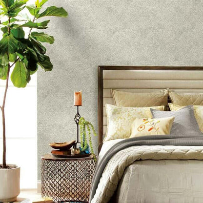 Floret Wallpaper in Linen featuring soft clusters of delicate floral blossoms with a light neutral color palette. Elegant floral wallpaper for bedrooms, living rooms, dining rooms, nurseries, hallways, powder rooms, and accent walls. Non-woven washable wallpaper ideal for cottage style, traditional interiors, transitional decor, French country homes, modern classic spaces, and neutral home decorating projects.