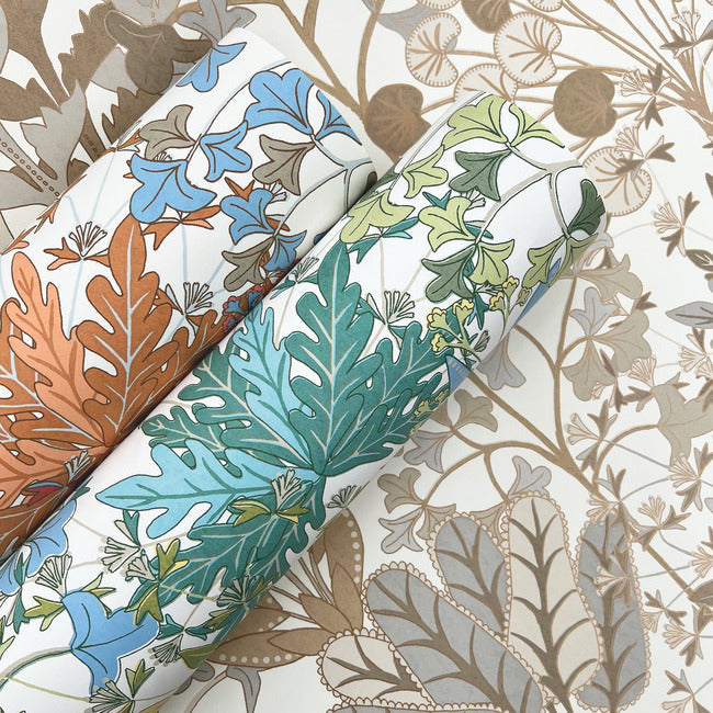 York Wallcoverings Blooms Forest Floor Coral Wallpaper  Botanical Oranges  Wallpaper - BL1813