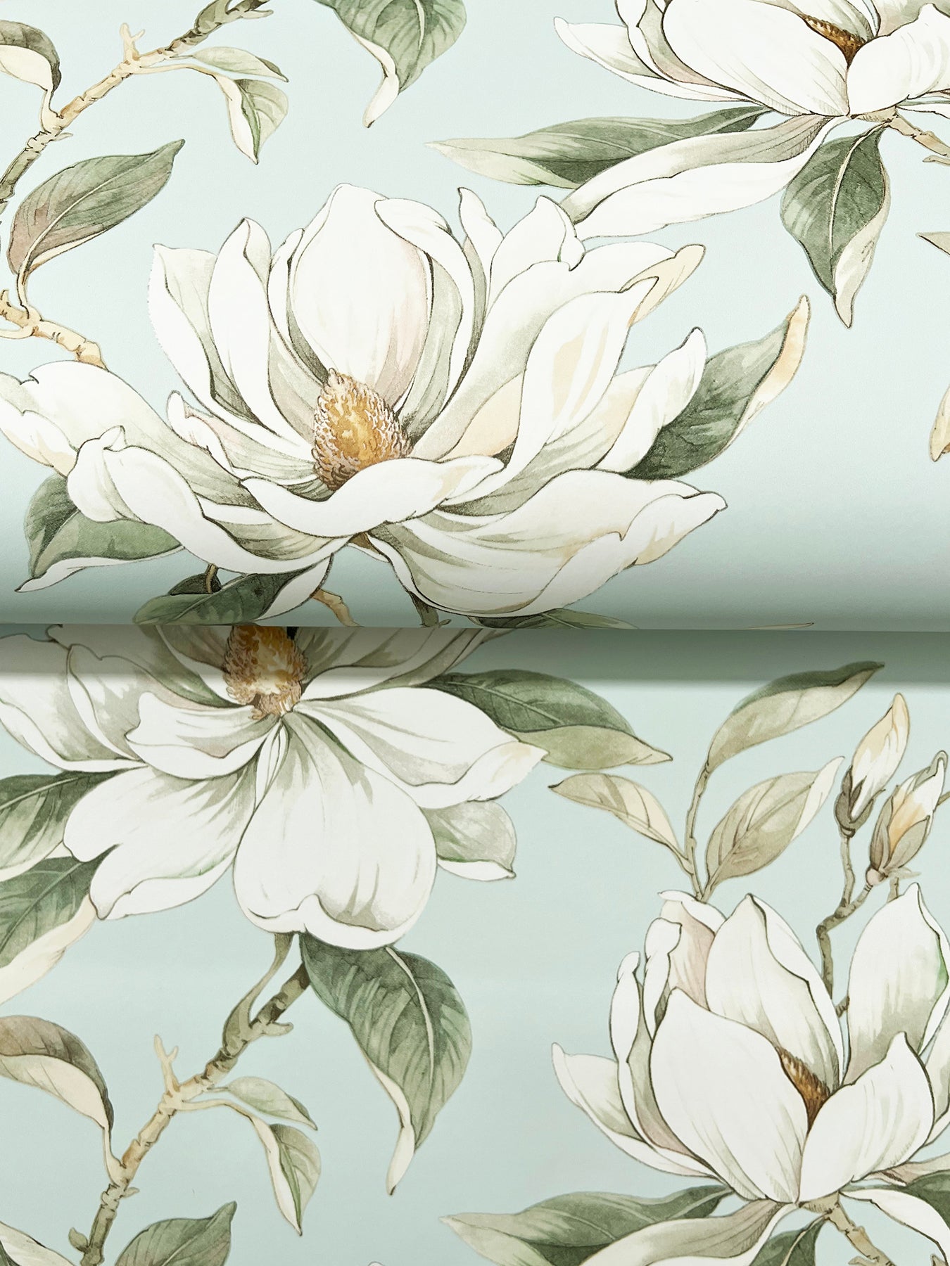 Candice Olson Decadence II Garden Jewels Spa Wallpaper – bold blue floral non‑woven wallcovering by York Wallcoverings, traditional botanical design ideal for accent walls, living room, powder room, bedroom.