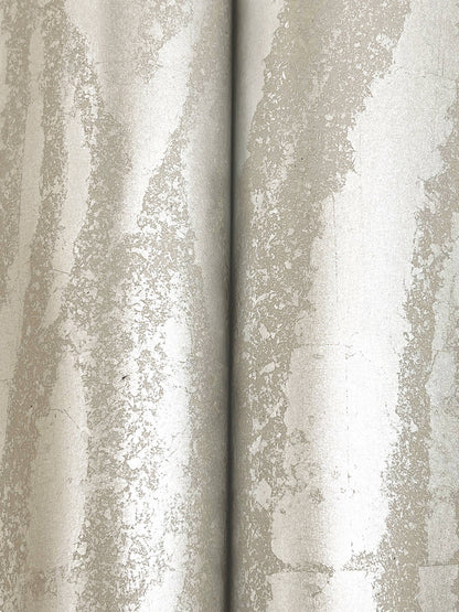 Silver Zebra Chic Wallpaper featuring a metallic zebra-inspired animal print design with reflective foil accents. Luxury designer wallpaper for modern living rooms, bedrooms, dining rooms, powder rooms, accent walls, contemporary interiors, glam decor, wall coverings, home renovation projects, and elegant statement walls.