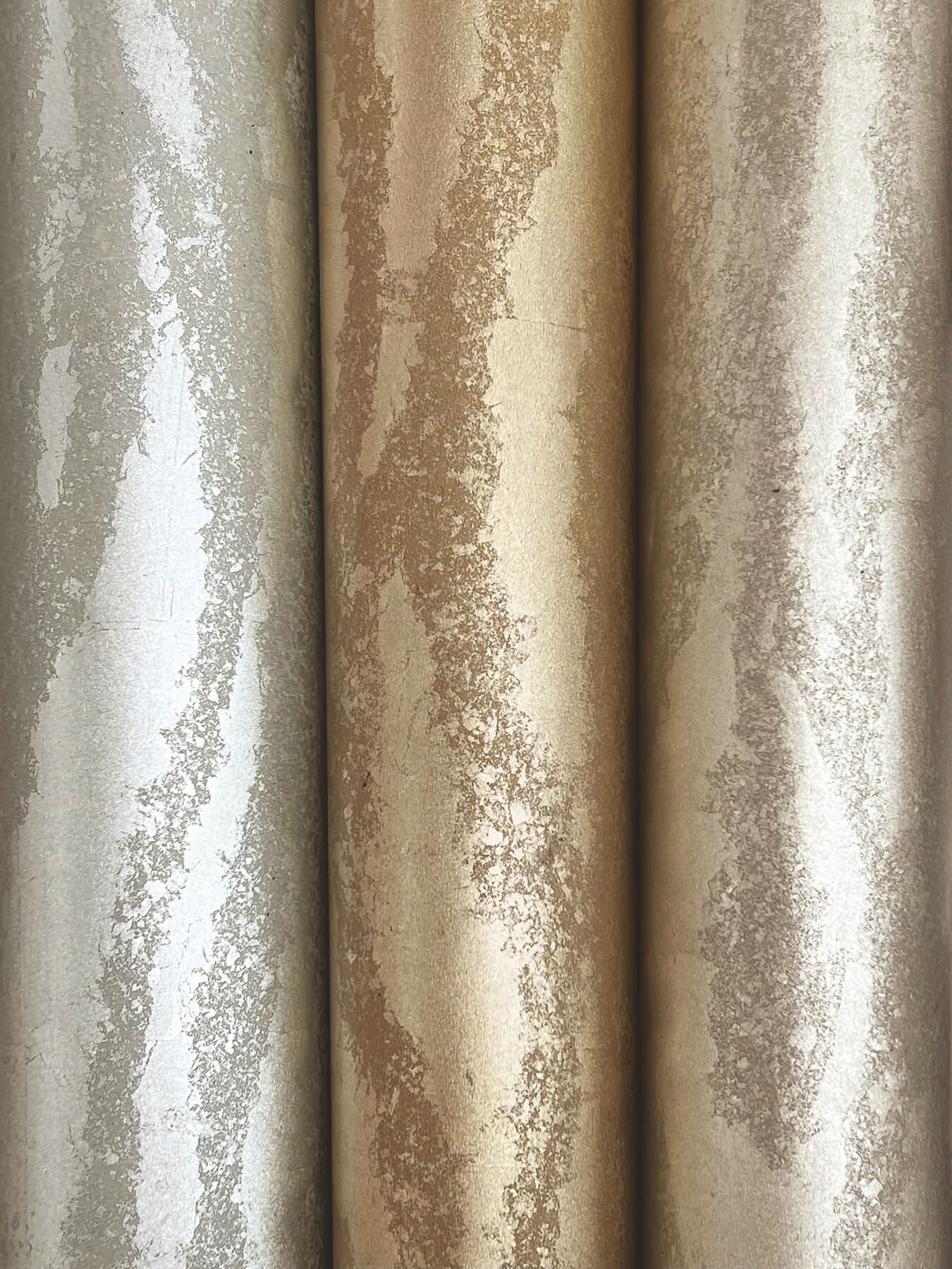 Zebra Chic Wallpaper featuring a metallic zebra-inspired animal print design with reflective foil accents. Luxury designer wallpaper for modern living rooms, bedrooms, dining rooms, powder rooms, accent walls, contemporary interiors, glam decor, wall coverings, home renovation projects, and elegant statement walls.