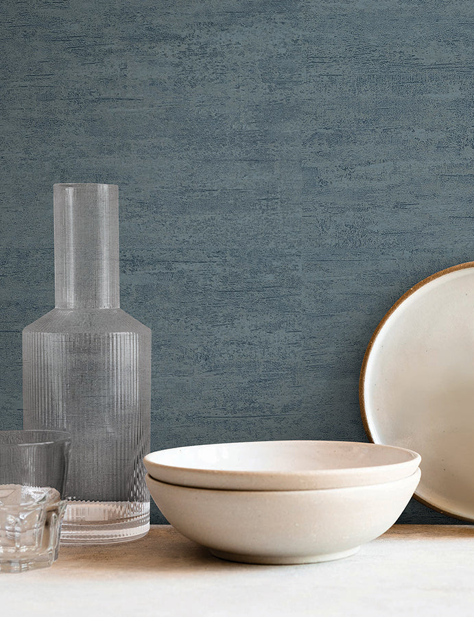 York Wallcoverings York Wallcoverings Weathered Stucco Dusty Blue Wallpaper Textures Lodge Dusty Blue  Wallpaper - SI25752
