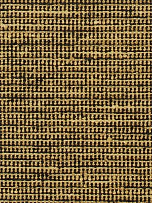 Close-up of a natural fiber woven fabric in tan and black with a geometric striped pattern.