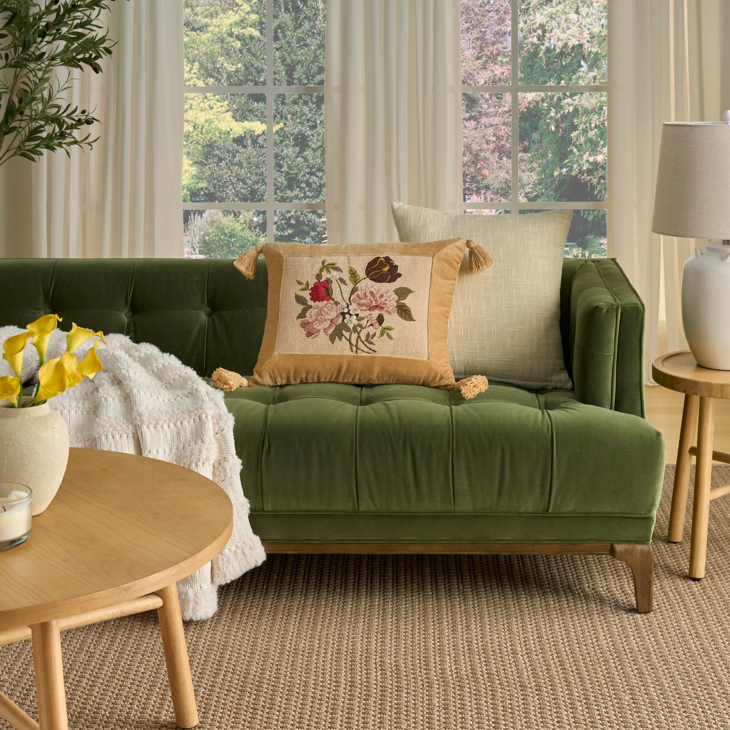 16" x 20" beige vintage-style rug on floor