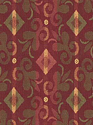 Robert Allen Contract Diamond Scroll | Merlot  Upholstery     - 040421
