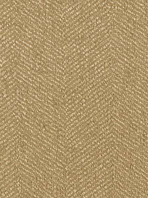 Golden beige woven upholstery fabric closeup with subtle chevron texture & metallic sheen.