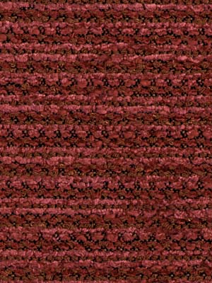 Burgundy textured loop-pile upholstery fabric with horizontal stripes and a dense short pile.