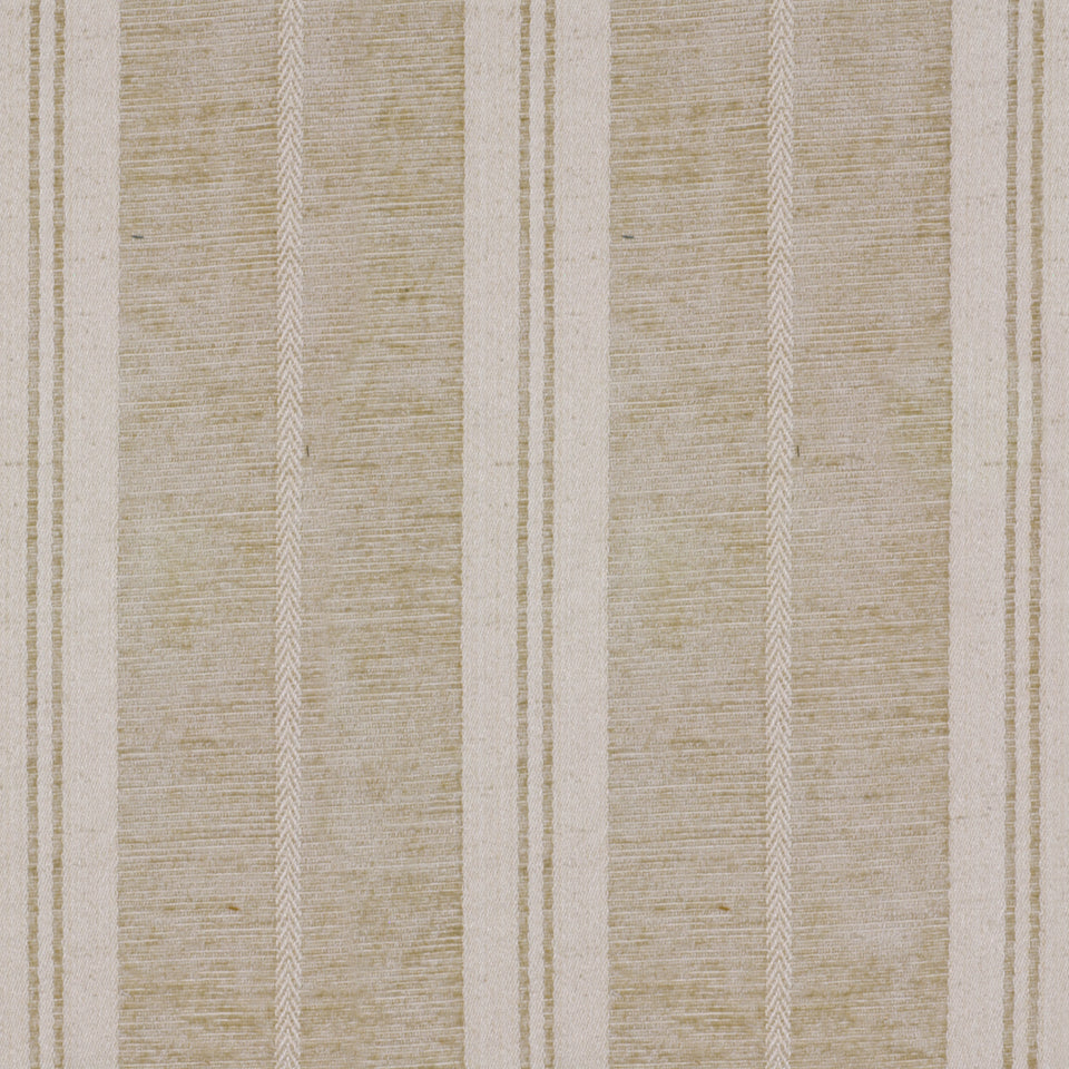 Beige and cream striped fabric texture with vertical tan panels, cream stripes and subtle woven pattern.